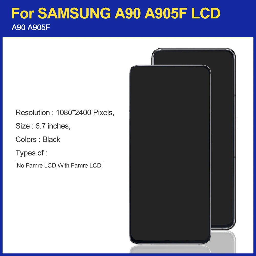 ORIGINAL 6.7'' LCD For Samsung Galaxy A90 A905 Display Touch Screen Digitizer Assembly 2019 A905F SAMSUNG LCDs | Мобильные
