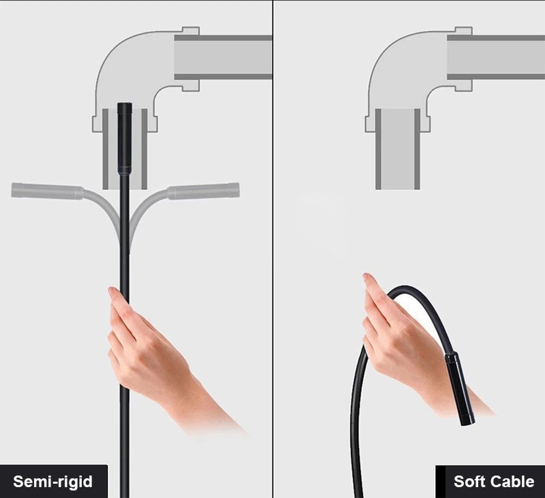 

10M Length Soft Cable Endoscope Camera 7mm IP67 HD Snake Camera Waterproof Endoscope for iPhone Android Smartphone Table Ipad PC