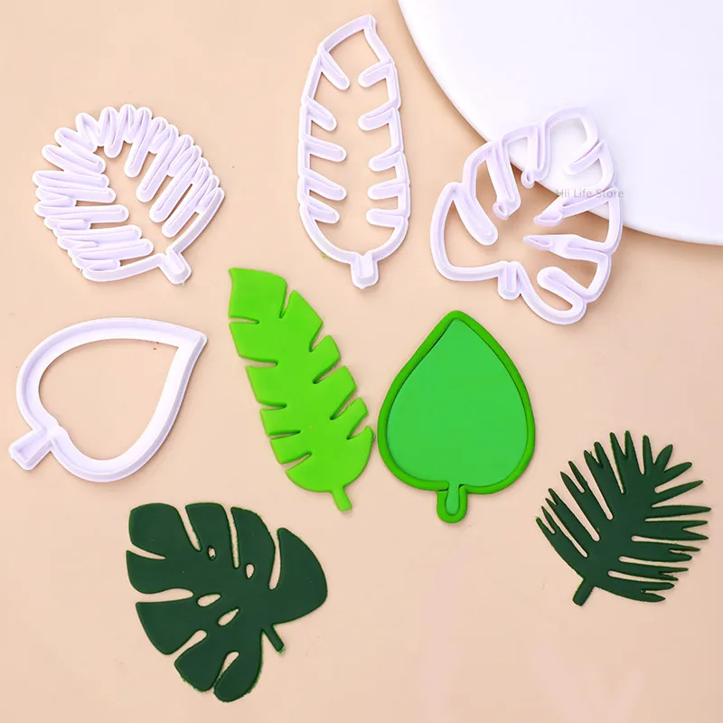 

4pcs/set of Leaf Mold Clay Polymer Plant Leaf Printing Cutting Die DIY Ceramic Clay Sculpture Tropical Leaf Modeling Tool
