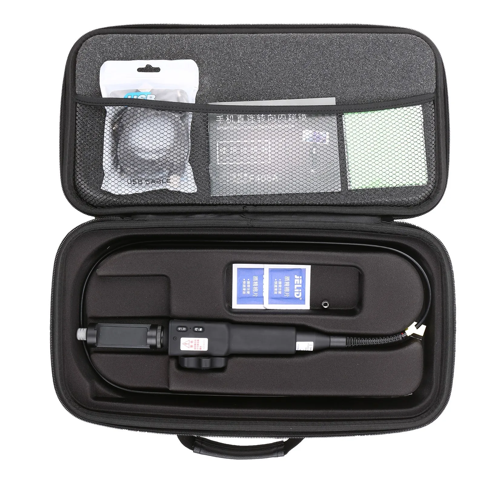 

Steering Endoscope Photo Taking & Video Recording Industrial Manual Steerable Endoscope with 1m Tube 5.5mm Lens for 3.5" to 6.3"