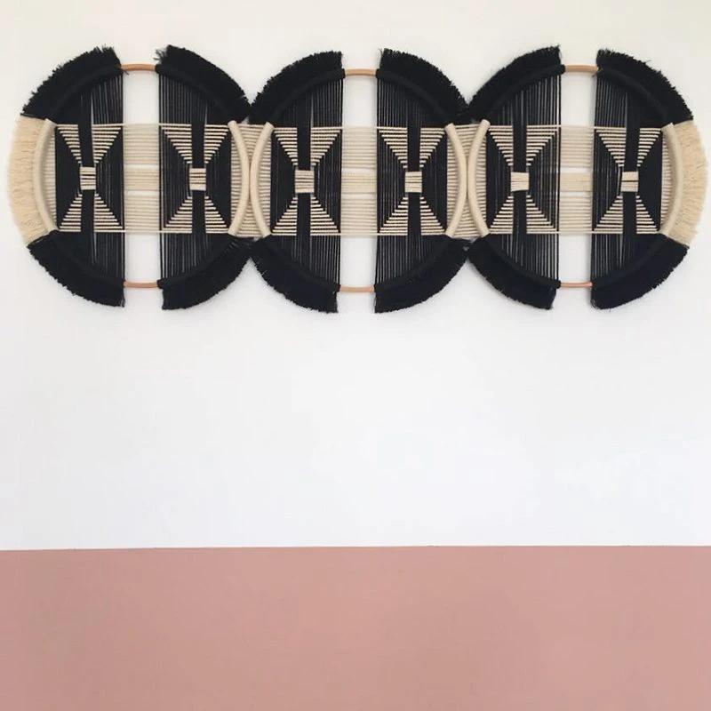 Декоративный макраме в стиле бохо настенный хлопковый тканый креативный Круглый