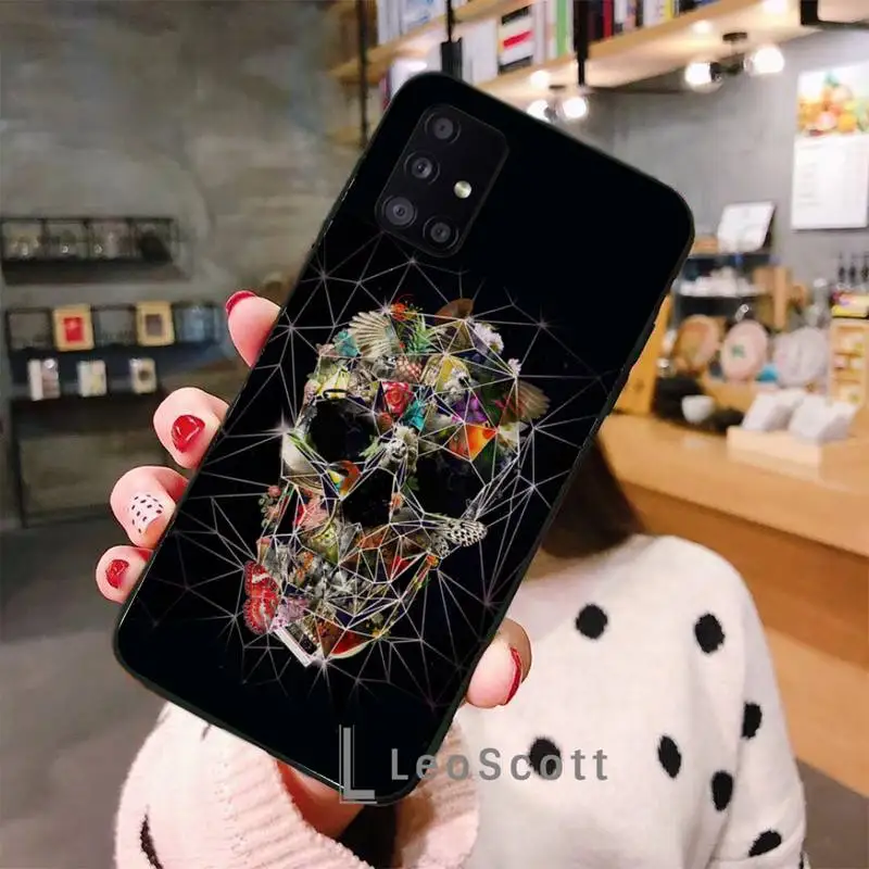

Skull fashion art horror color Phone Case For Samsung A32 A51 A52 A71 A50 A12 A21S S10 S20 S21 Plus Fe Ultra