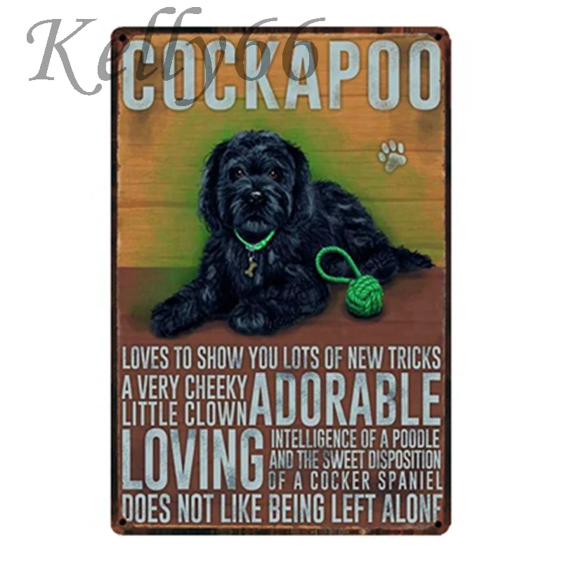 

[ Kelly66 ] COCKAPOO Vintage Metal Sign Tin Poster Home Decor Bar Wall Art Painting 20*30 CM Size y-1617