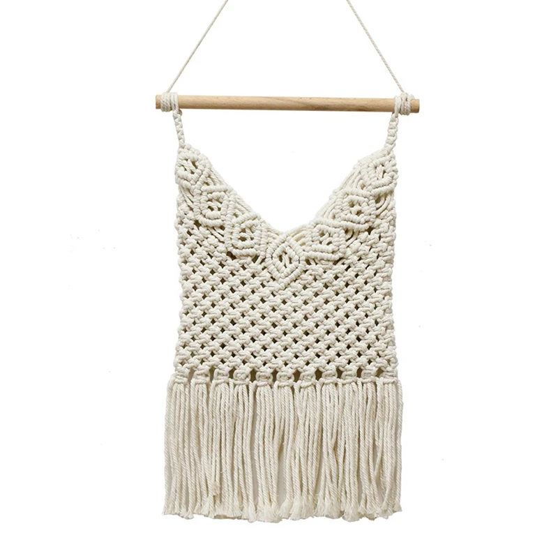 

Магазин Macrame Strong Holder настенная подвесная сумка в стиле бохо настенное крепление хлопчатобумажная тканая подвесная карманная Бохо домашний ...