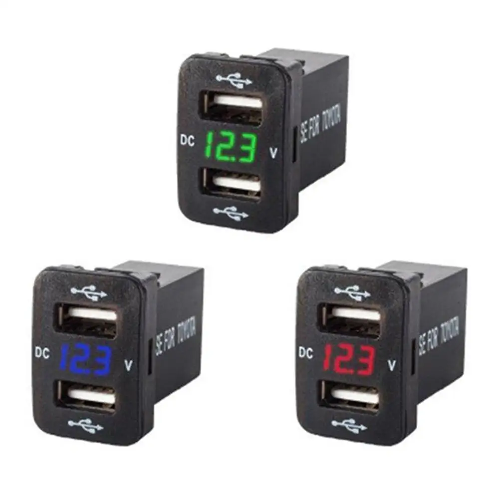 12 24 В Автомобильное зарядное устройство USB порт Гнездо быстрое вольтметр розетка