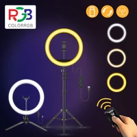 colorrgb 10 inch selfie ring light led ring light with tripod stand beauty ringlight for makeuplive streamtiktokyoutube