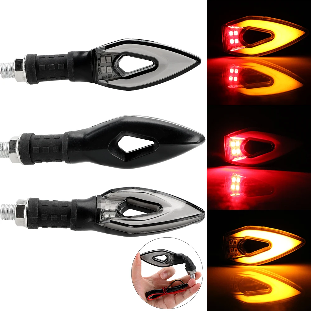 

Universal A Pair Super Bright Indicator Lamp ABS Soft Rubber Tail Lights Motorcycle Led Turn Signals Light Motorbike Accessories