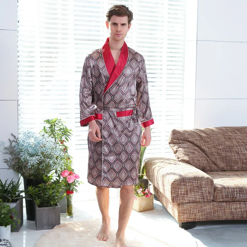 Мужские шелковые шорты к ночной рубашке комплект из двух вещей Летний Тонкий с