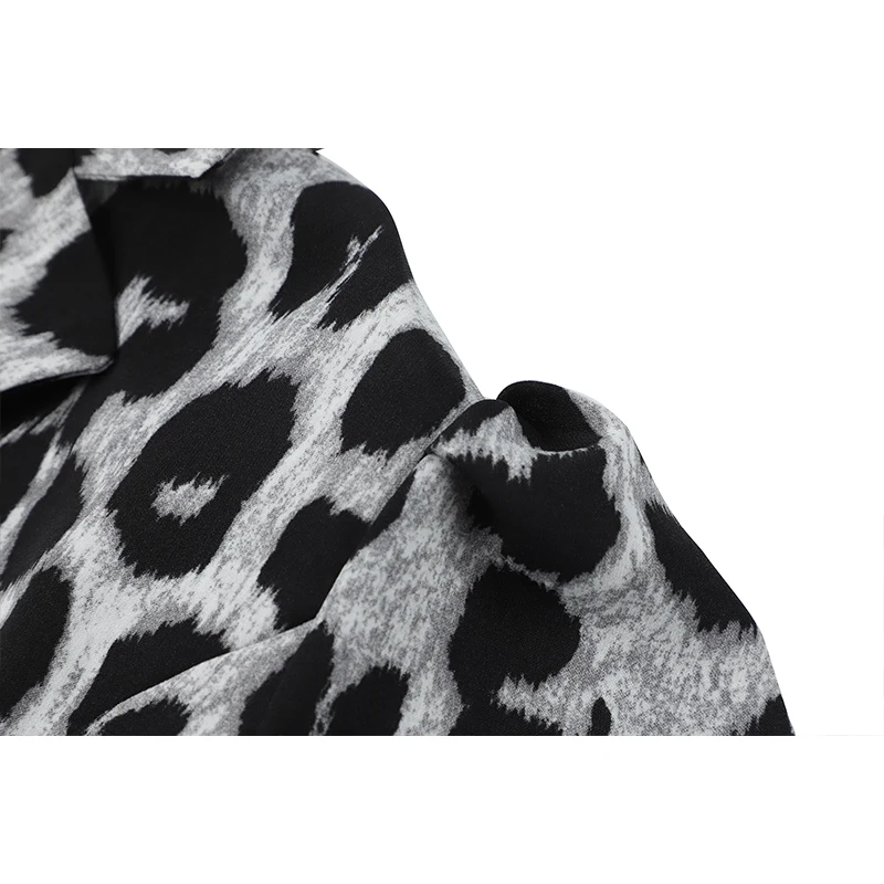 Модная рубашка Leopark для женщин летняя повседневная винтажная плиссированная