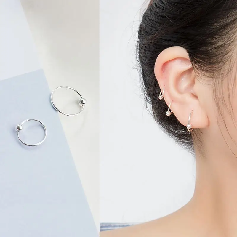 Круглые серьги-кольца с бусинами для мужчин и женщин | Украшения аксессуары