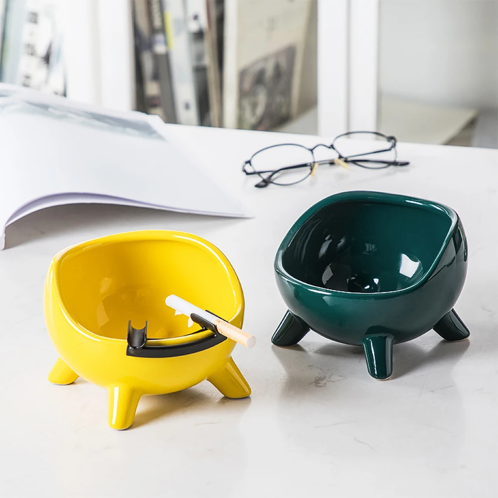 

Cute Ceramic Ashtray Creative Large Coffee Table living room Ashtray High capacity Ashtray Desktop decor Smoking Accessories