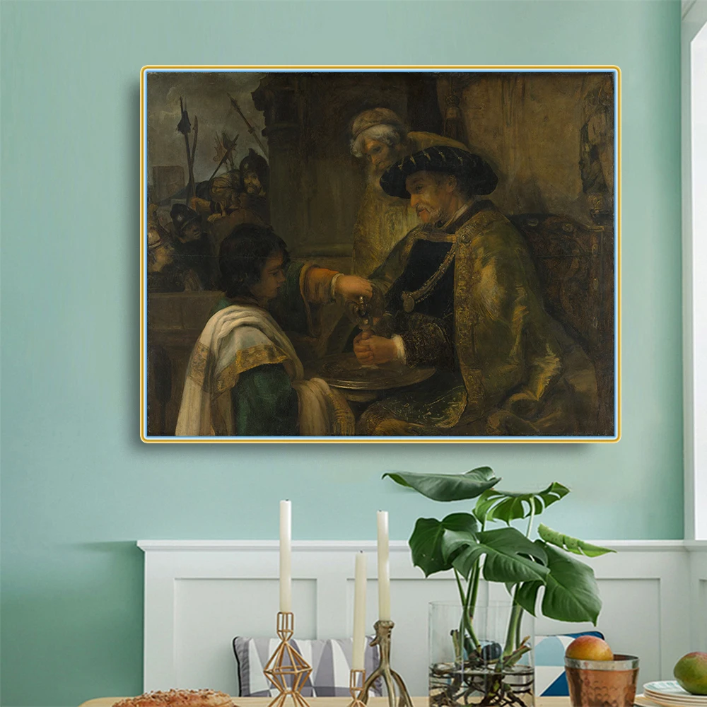 

Pilate Washing his Hands by Rembrandt Canvas Oil Painting Famous Artwork Poster Picture Wall Decor Home Living room Decoration