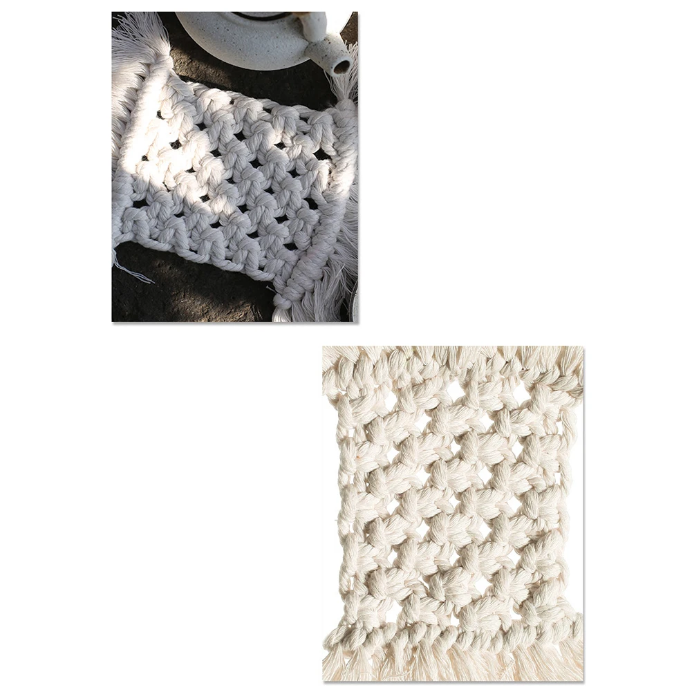 Плетеная вручную хлопковая Нескользящая термостойкая Подставка под стаканы в