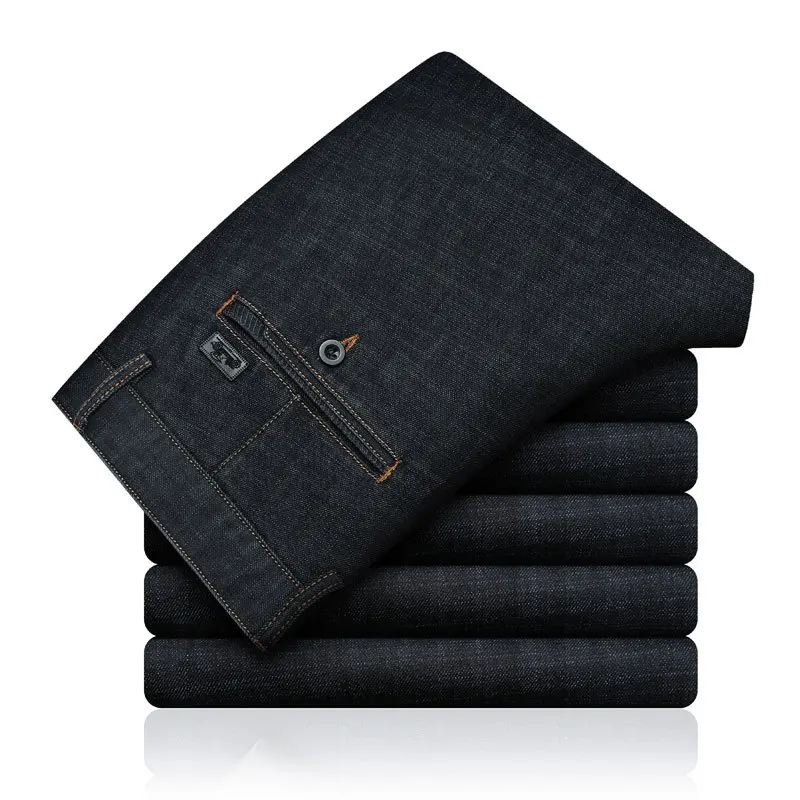 

Luren Classic Car Counter Genuine Autumn Men's Jeans Loose Straight Spring Autumn Winter Thick Style Stretch Dad Wear