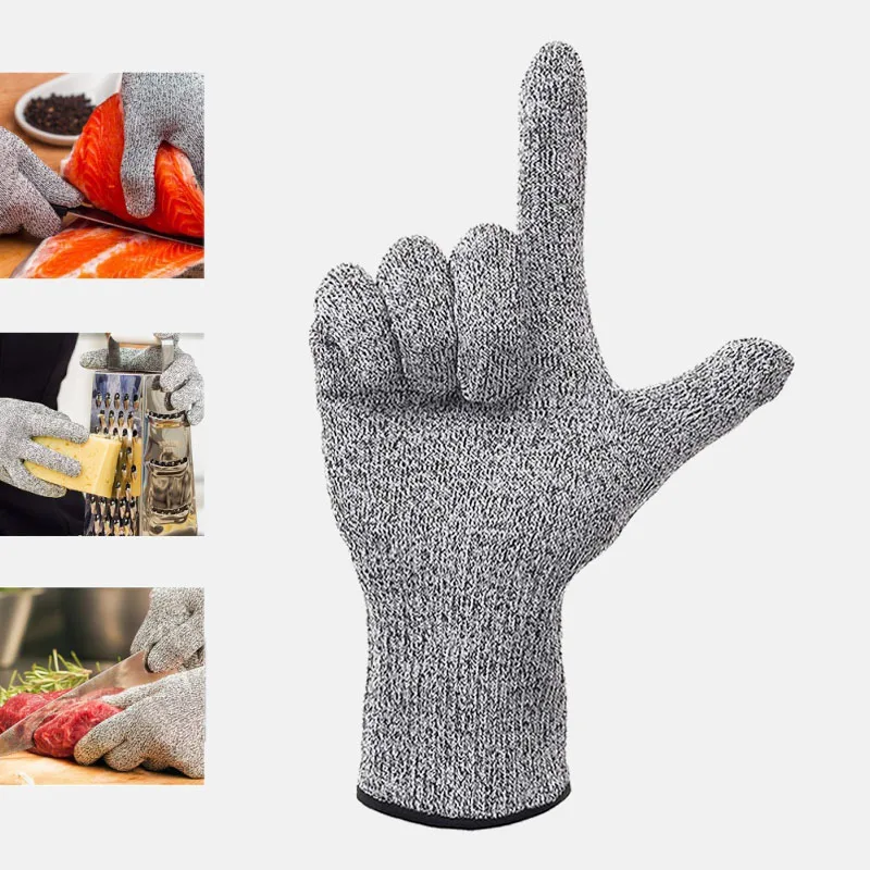 Anti-cut Level Work Gloves Safety Cut-Resistant Anti Cut Proof GMG Grey Kitchen magic gloves | Дом и сад
