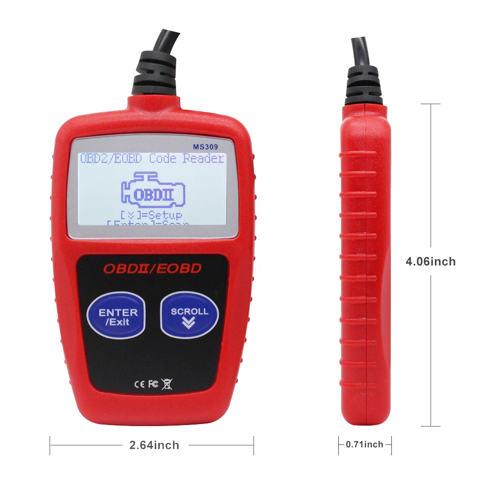 Автомобильный сканер MaxiScan MS309 OBDII/EOBD OBD2 универсальный автомобильный считыватель