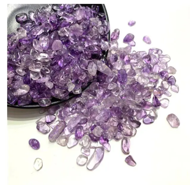 

Natural Amethyst Crystal Stone Natural Translucent Light Amethyst Bracelet Pendant Non-Porous Bulk Gravel
