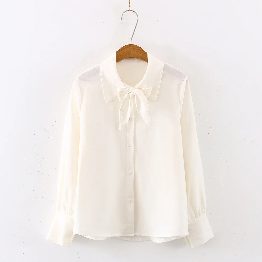 Женская рубашка Весенняя женская белая женские блузки с отложным воротником