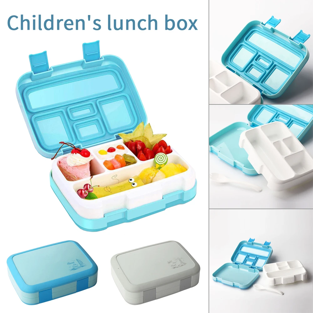 5 сетки BPA Бесплатный Ланч-бокс с отсеком Microwavable мультфильм Bento герметичный