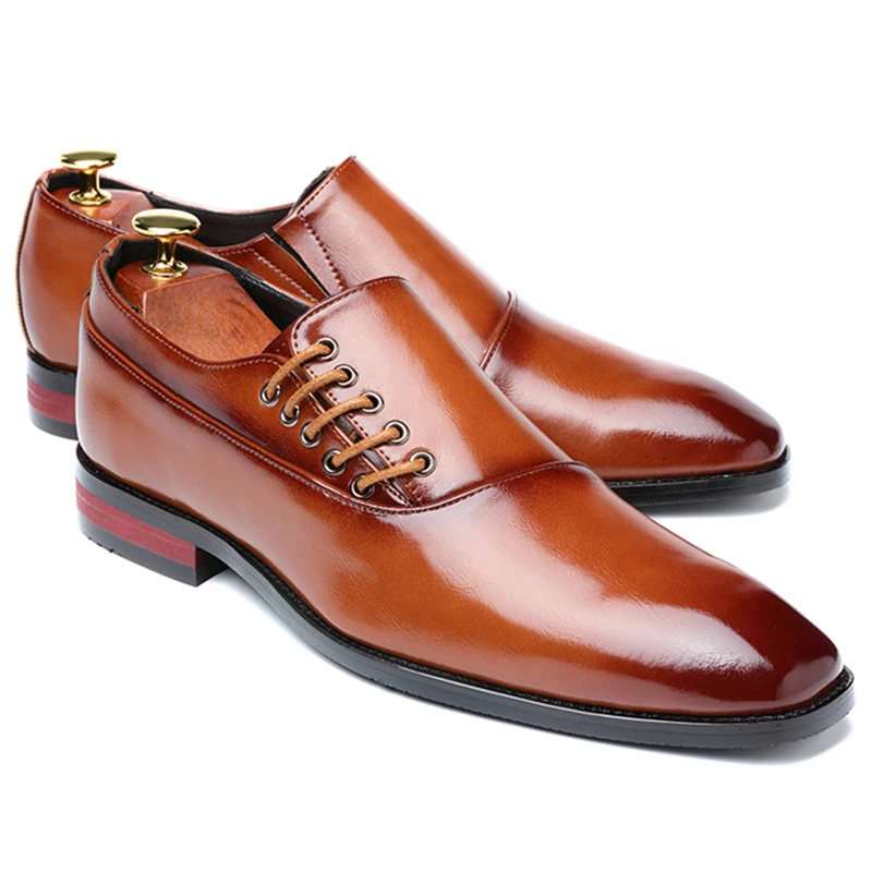 Mens Shoes Large Sizes Italian Social Shoe Male Dress Men Luxury Elegant Party Leather Formal Brown Black Red | Обувь