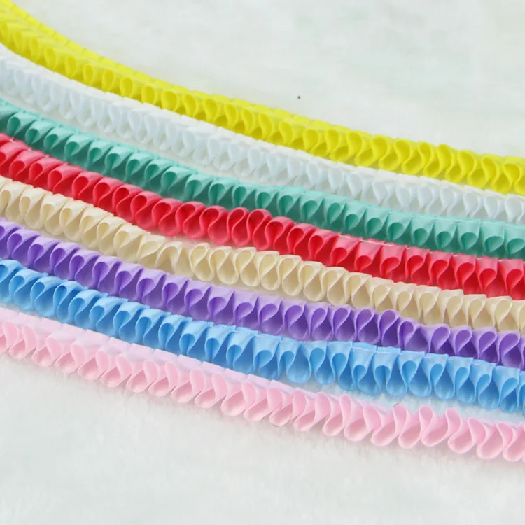 5 ярдов/партия 1 см шифоновая лента плиссированная кружевная отделка лоскутный