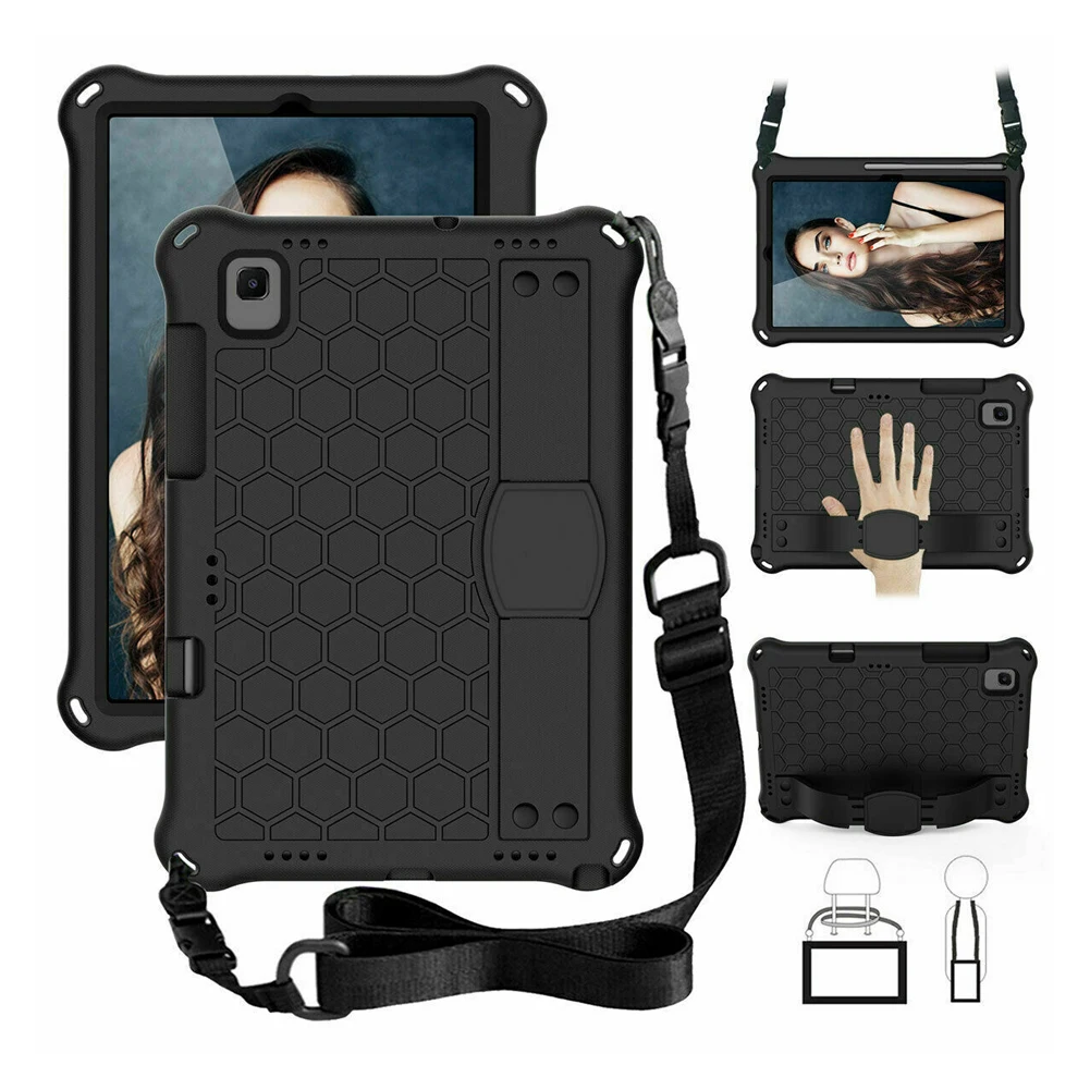 

2021 New For Samsung Galaxy Tab A7 T500 10.4 Inch Case EVA Kids Safe Foam Shockproof Shoulder Hand Strap Stand Tablet Cover