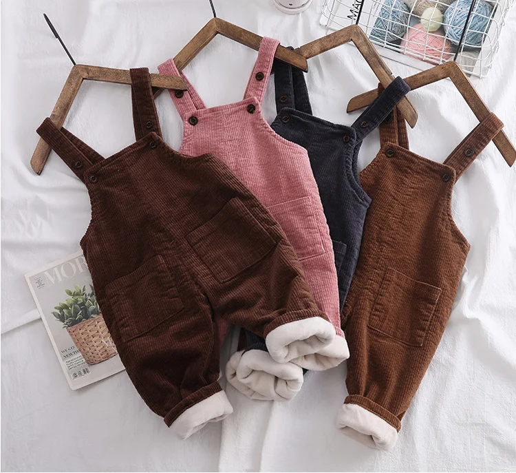 Детский вельветовый комбинезон с карманами для мальчиков и девочек|Брюки| |