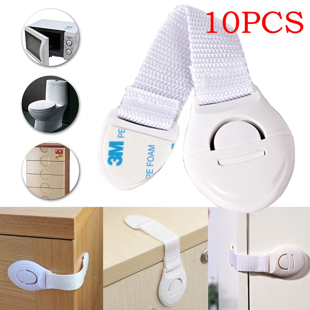 

10 Pcs Baby Safety Cabinet Lock Child Proof Security Protector Drawer Door Cabinet Lock Plastic Protection Kids Safety Door Lock