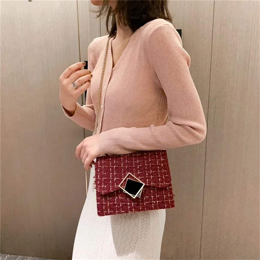 Роскошная женская сумка маленькая квадратная мессенджер на плечо простой дизайн