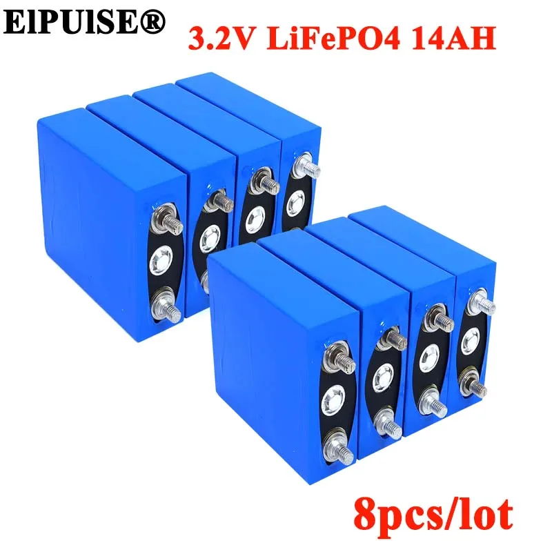 

8pcs ElPUlSE 3.2V 14Ah battery pack LiFePO4 phosphate 14000mAh for 4S 12V 24V Motorcycle Car motor batteries modification Nickel