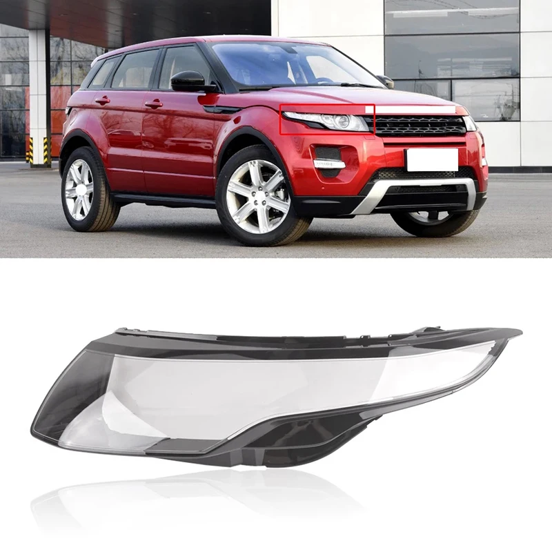 Car Front Headlight Head Light Lamp Lens Shell Cover Replacement for Land Rover Range Rover Evoque 2012-2015