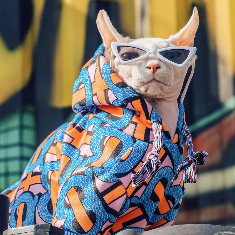 

New Pet Garments French Bulldog Hoodie Hairless Cat Hoodie Puppy Autumn/Winter Coat Warm Jacket Pet Supplies Dog Clothes