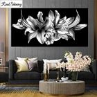 Вышитые бриллиантами лилии цветок на черном фоне 5D Сделай Сам алмазная живопись вышивка крестиком квадратные круглые сверла домашний декор T172