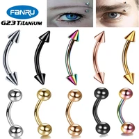 g23 titanium piercing eyebrow ring banana 16g curved barbell daith helix lip earring cartilage tragus body perforated jewelry