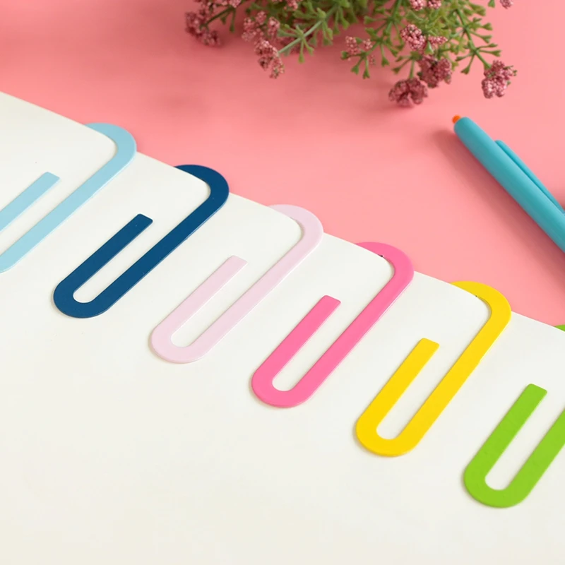 

10 Pcs/Lot Colorful Paper Clip Bookmark File Index Memo Binding Stationery Office Accessories School Supplies F6197