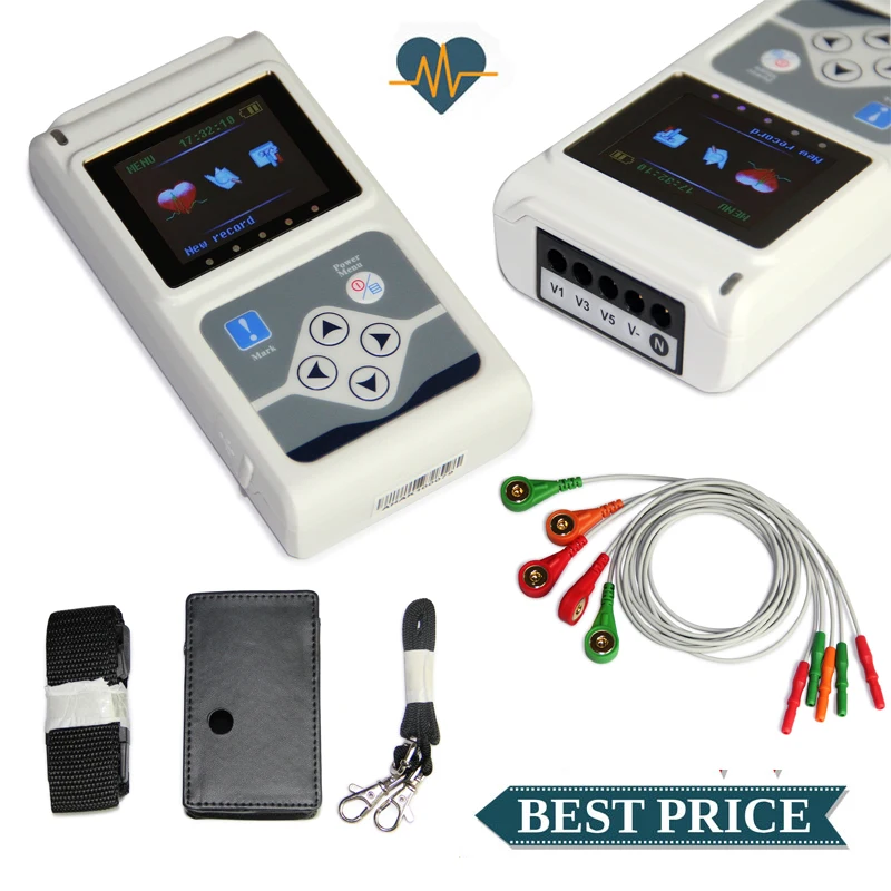 Рождественская Акция! 3 канала записываемая машина ECG Holter система мониторинга
