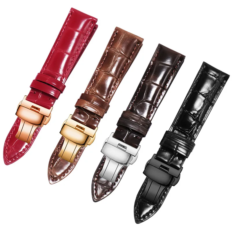 Ремешок для часов из натуральной кожи браслет смарт xiaomi Amazfit GTR 42/47 мм 20 22 черный