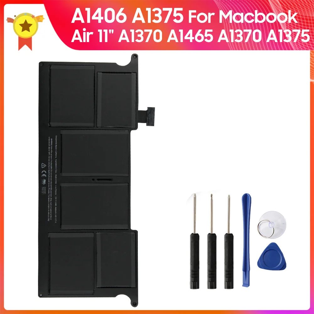 

Original Replacement Battery A1406 A1375 for Macbook Air 11" A1465 A1370 4680mAh A1370 Laptop Battery + Tools