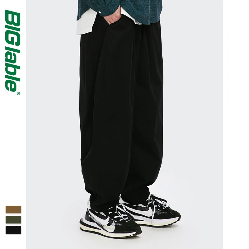 

BIG LABLE Men Harajuku Harem Pants Streetwear Autumn Fashion Loose Fit Men Joggers Elastic Waist