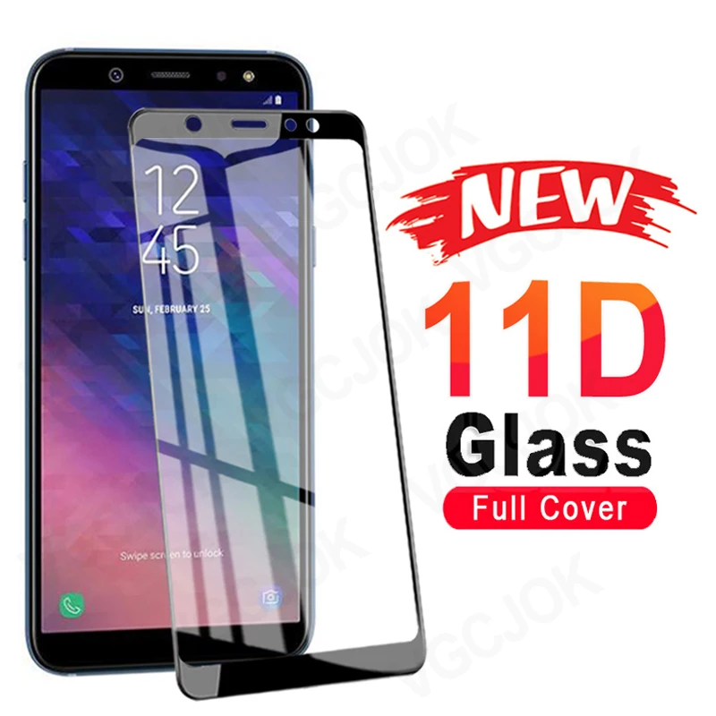Защитное стекло 11D для Samsung Galaxy A6 A8 Plus A5 A7 A9 2018 J4 J6 J2 J3 J7 J8 2018|Защитные стёкла и плёнки