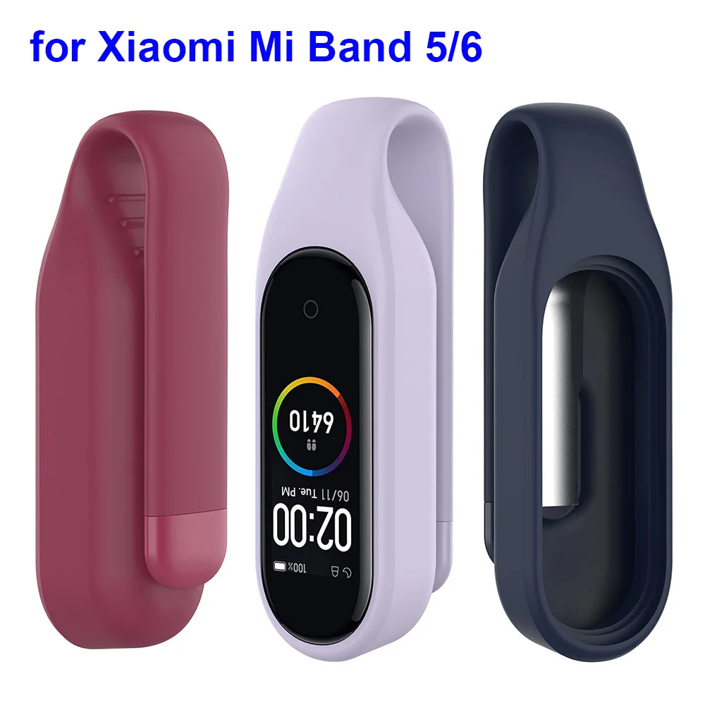 

Clip Holder Strap for Xiaomi Mi Band 5 6 Watchband Replacement Silicone Wristband with Case on Mi Band 5 Miband 6 Accessories