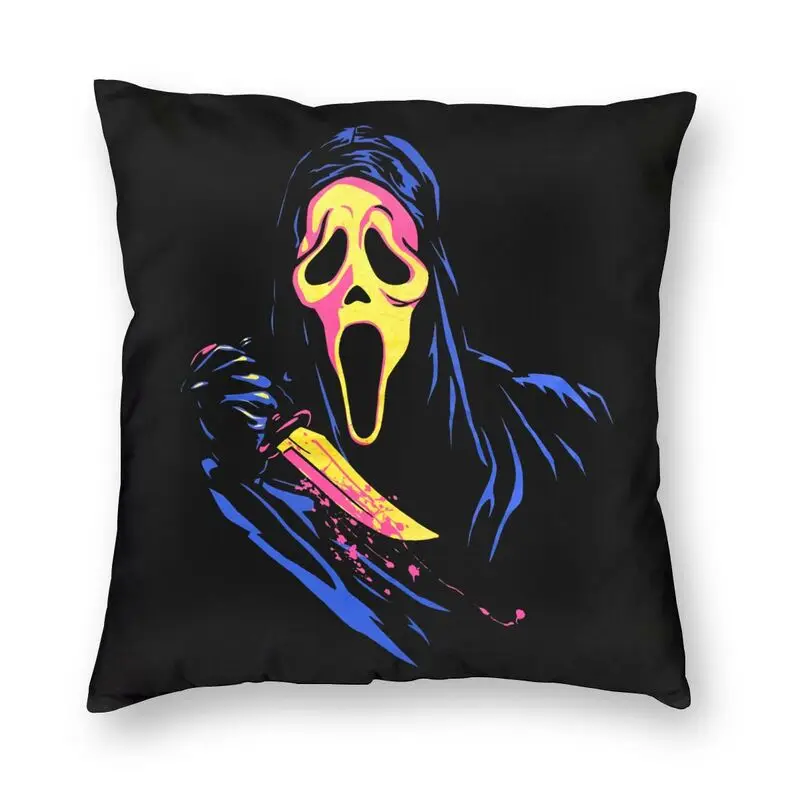 

Vibrant The Scream Killer Square Throw Pillow Case Home Decor 3D Double Side Print Halloween Ghost Movie Cushion Cover for Car