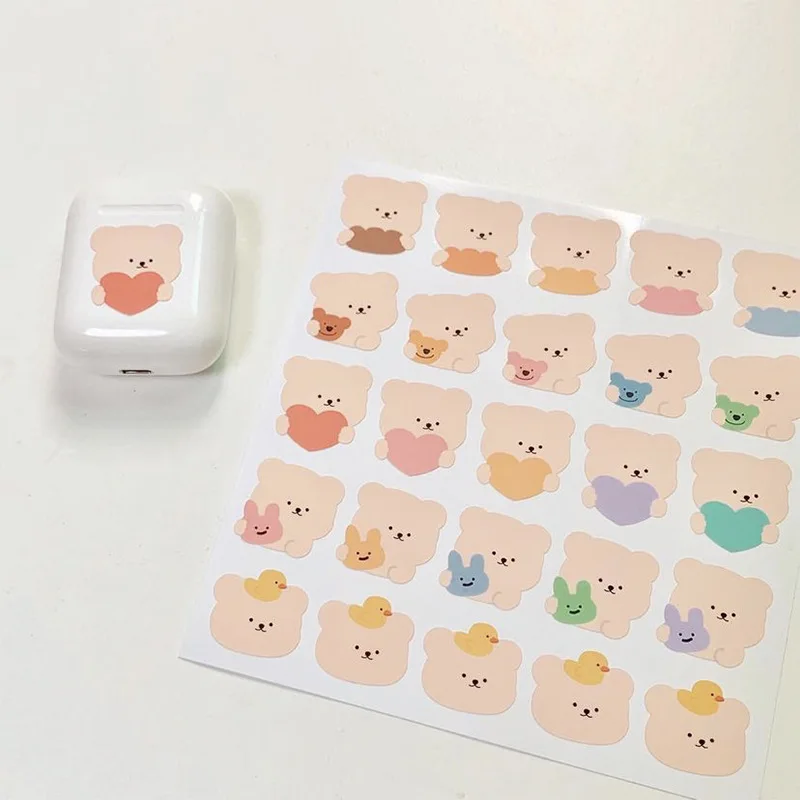 ins with cute bear hand account stickers simple notebook mobile phone shell computer decoration stickers