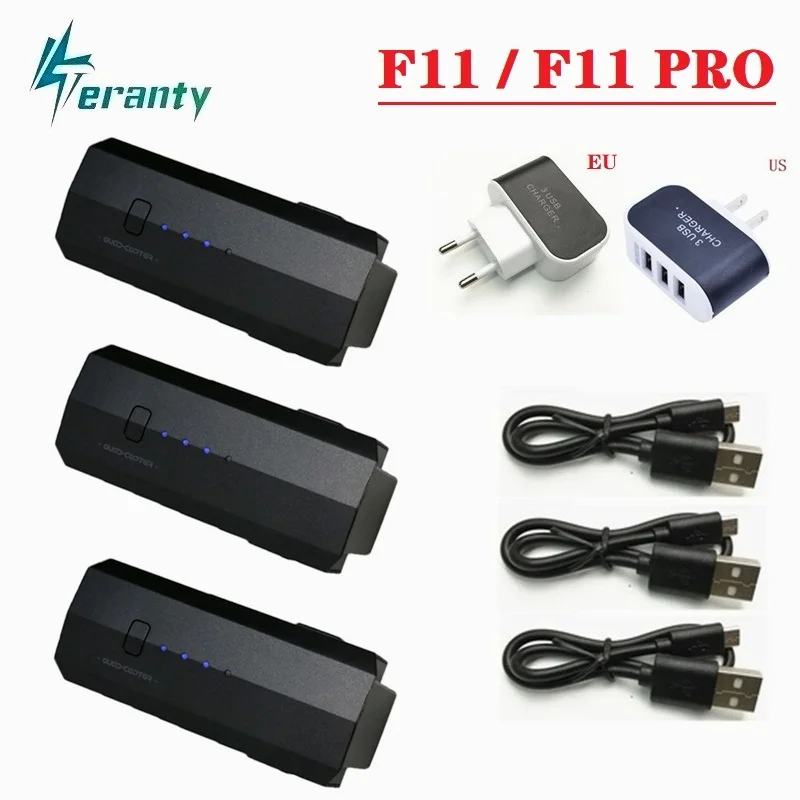 Для SJ R/C/SJRC F11/ F11 PRO Lipo батарея 11 1 В 2500 мАч + 3в1 USB зарядное устройство 5G Wifi GPS FPV