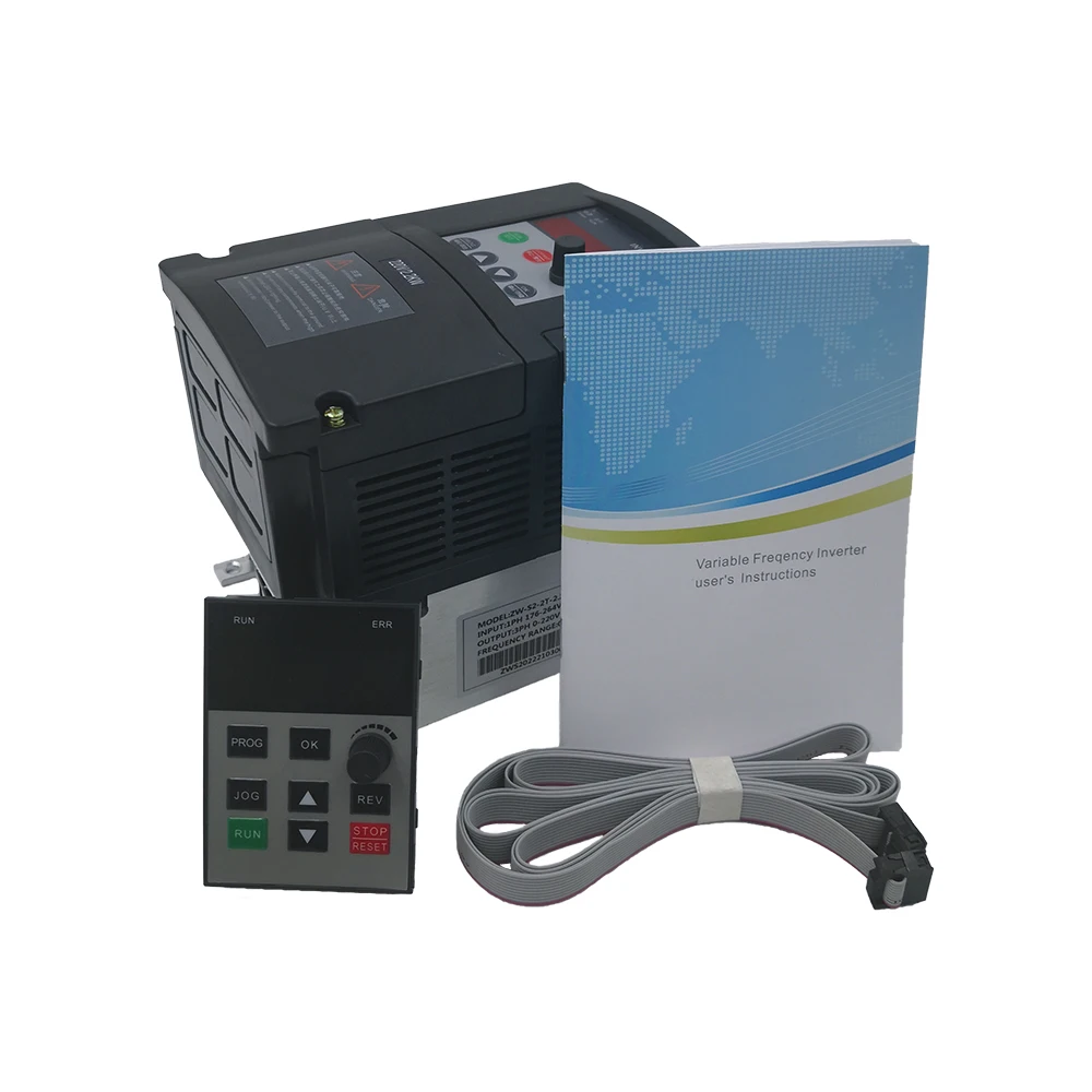 Частотный преобразователь VFD Inverter ZW-S2B серии 1.5 кВт / 2.2 кВт Однофазный 220 В Вход и трехфазный двигатель с кабелем наружной панели 2 м.