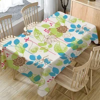 flower plant leaf tablecloth green leaves table cloth thicken washable linen home rectangular nordic party dining table cover