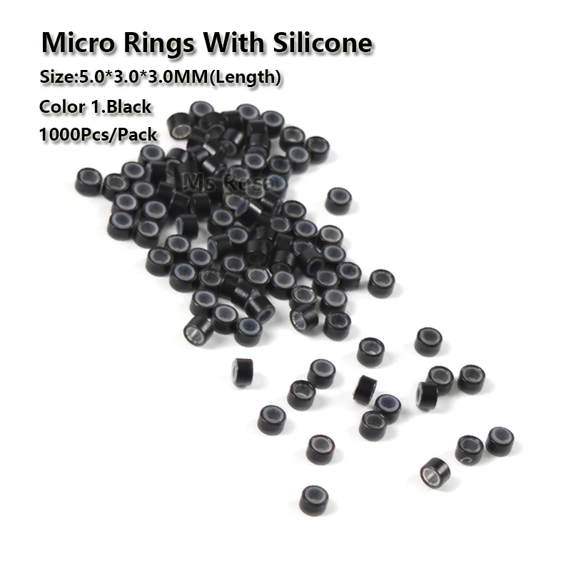 

Micro Ring Silicone 5.0*3.0*3.0MM 1000Pcs/Bottle Dreadlock Beads Micro Links Hair Extension