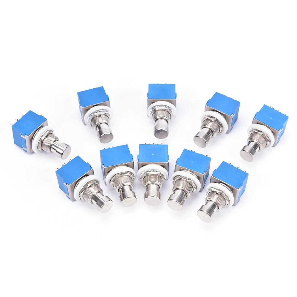 

10Pcs 9-pin 3PDT Guitar Effects Pedal Box Stomp Foot Metal Switch True Bypass Guitar Parts Accessories