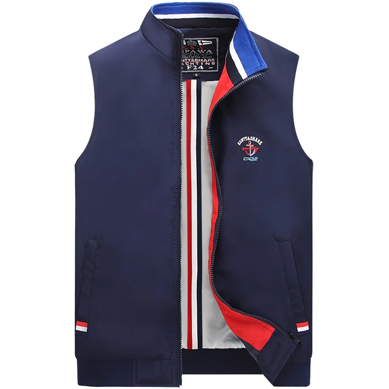 Мужской жилет с воротником-стойкой и вышивкой размеры до 4XL | Мужская одежда