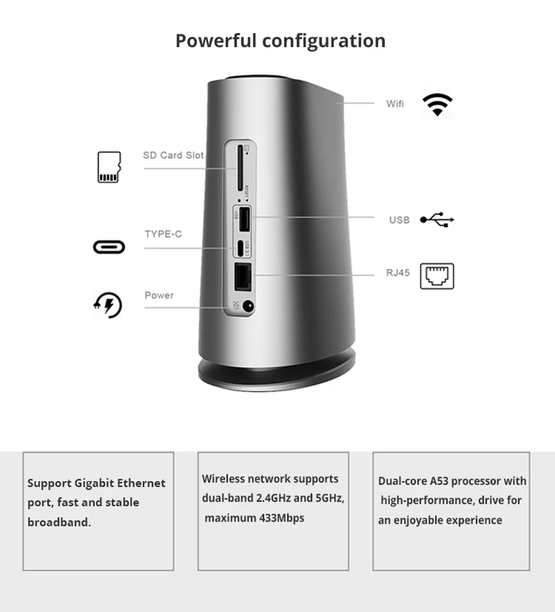 HIKVISION H100 внешний корпус для жесткого диска NAS Wi-Fi сеть, закрытое облако, предназначенное для дома/малого и среднего бизнеса, поддерживает высокую емкость до 8 ТБ